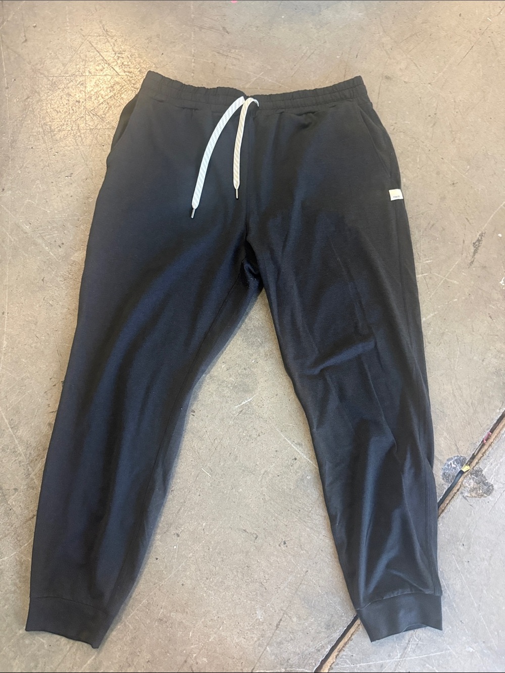 Vuori Charcoal Joggers with Cream Logo Patch
